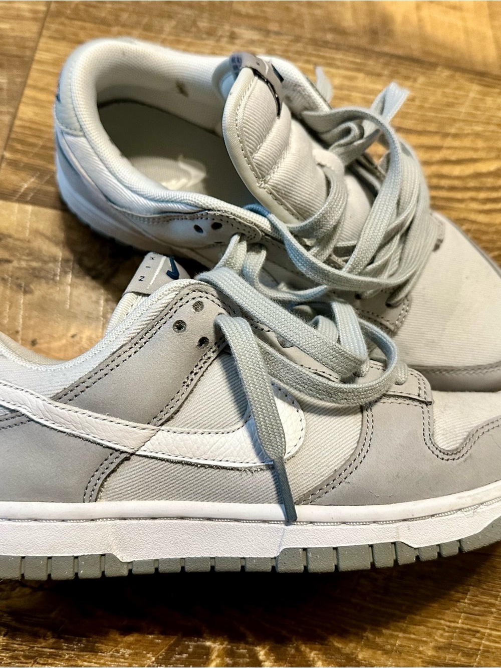 Nike Light Gray and White Low-Top Athletic Sneakers